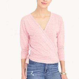 J.Crew Pink Ballet Tie-Front Wrap Knit Cardigan Top